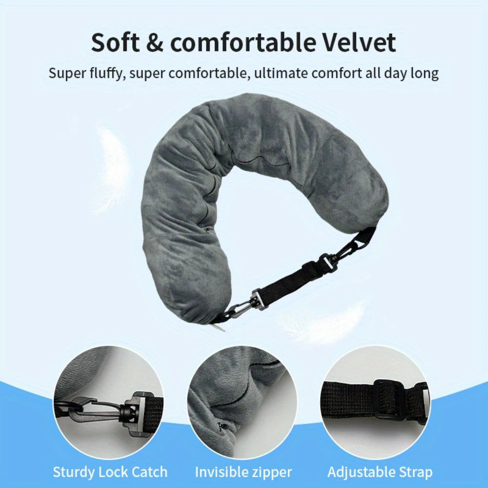 Adjustable Travel Neck Pillow with Storage Pouch