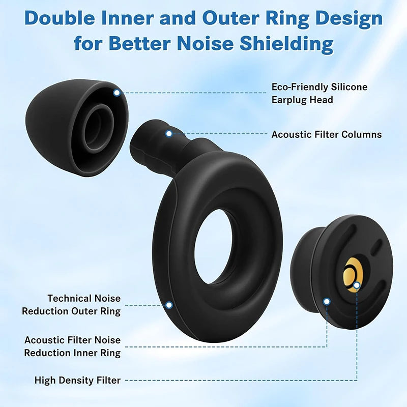 Noise Reduction Silicone Ear Plugs for Sleep and Hearing Protection