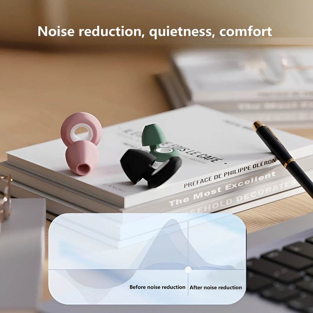 Silicone Ear Plugs for Sleeping and Noise Reduction