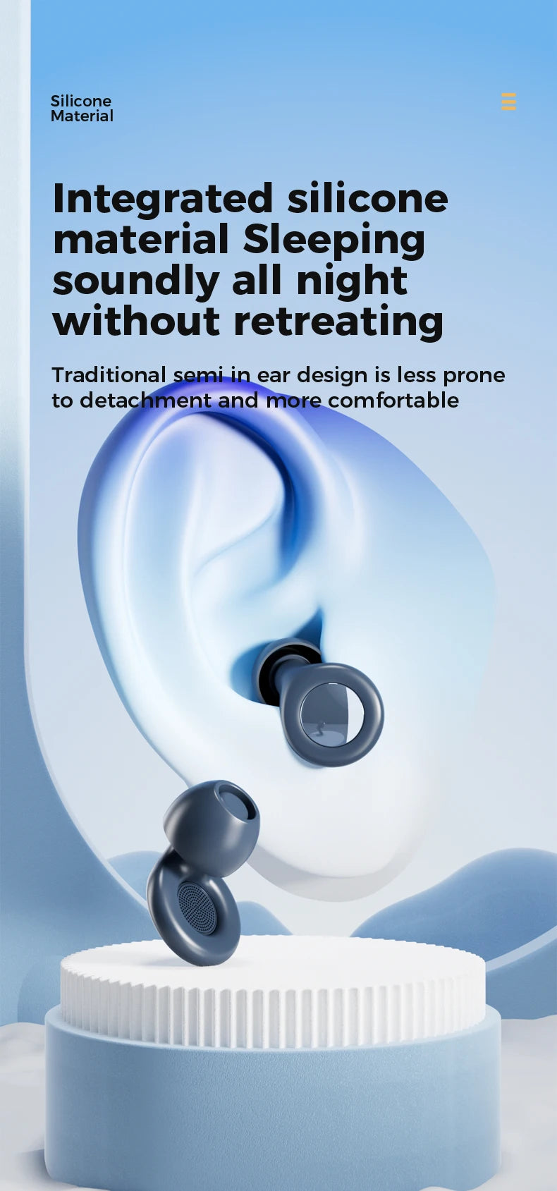 25dB Silicone Ear Plugs for Sleeping and Noise Reduction