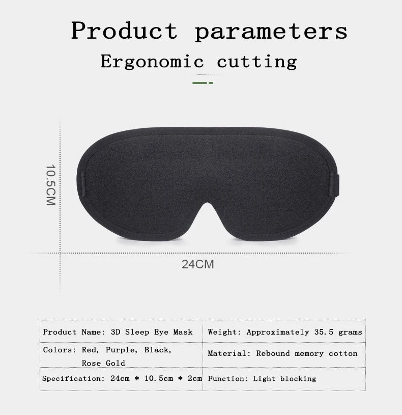 3D Blackout Memory Foam Sleep Mask