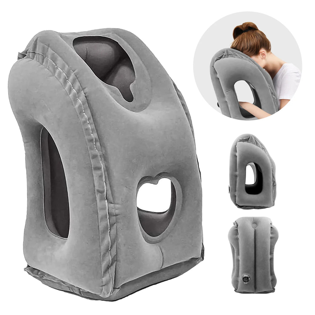 Inflatable Travel Neck Pillow with Head Support