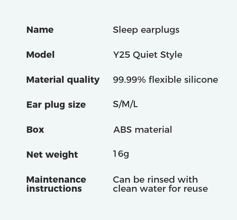 25dB Silicone Ear Plugs for Sleeping and Noise Reduction