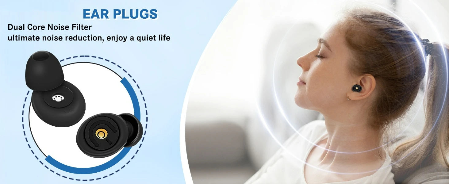 Noise Reduction Silicone Ear Plugs for Sleep and Hearing Protection