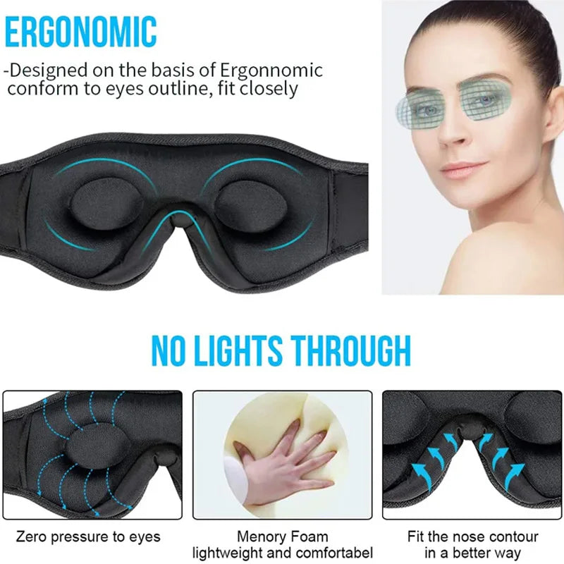3D Bluetooth Sleep Eye Mask with Built-in Headphones