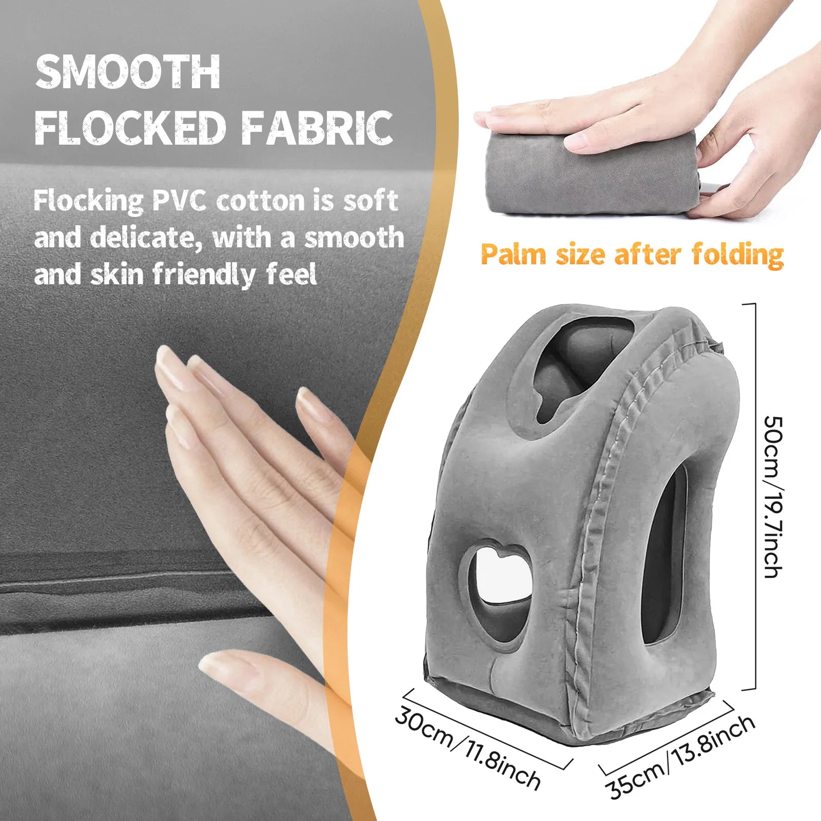Inflatable Travel Neck Pillow with Head Support