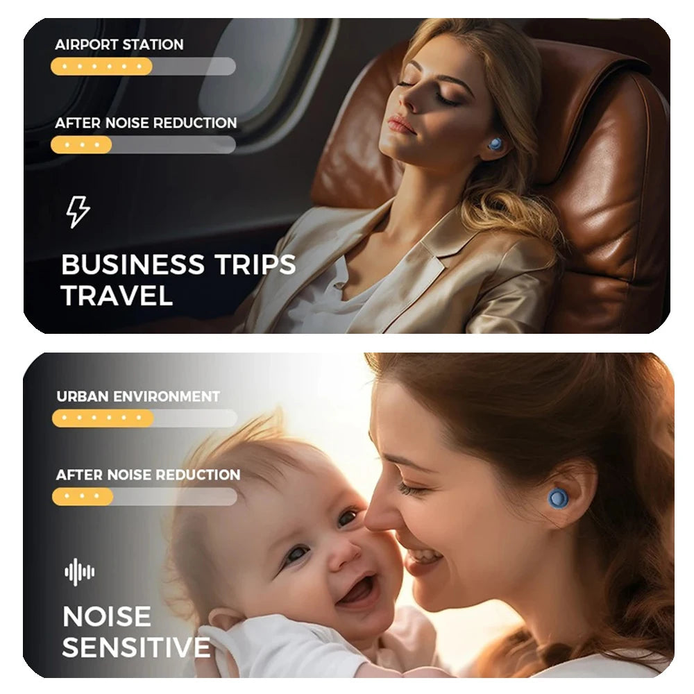 25dB Silicone Ear Plugs for Sleeping and Noise Reduction